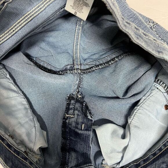 Jordache Jeans Cropped Straight Blue Denim 5 Pocket Zip Button Closure Size 8 - Picture 12 of 14